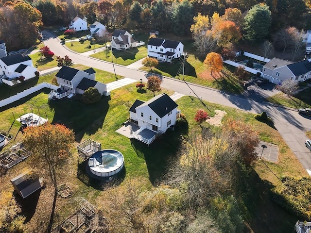 drone / aerial view with a residential view