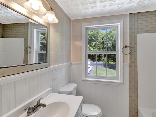 4 Gary Rd, Norton, MA 02766 - bathroom featuring healthy amount of natural light, crown molding, and vanity