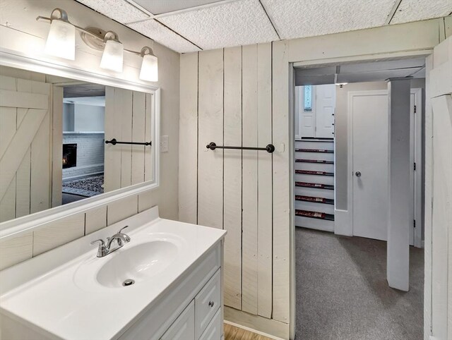 4 Gary Rd, Norton, MA 02766 - bathroom featuring vanity and a paneled ceiling