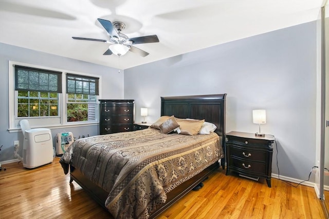 80 Brush Hill Ave Unit 33, West Springfield, MA 01089 - bedroom with baseboards, light wood-style flooring, and ceiling fan