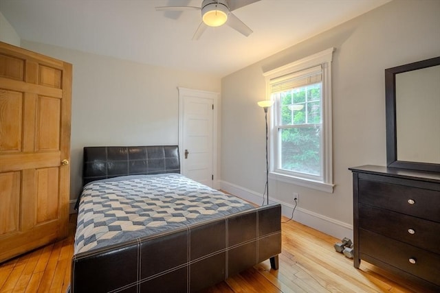 56 Marlboro St Unit 1, Belmont, MA 02478 - bedroom with light wood-style flooring, baseboards, and a ceiling fan