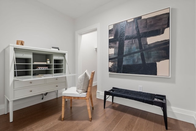 sitting room featuring hardwood / wood-style flooring