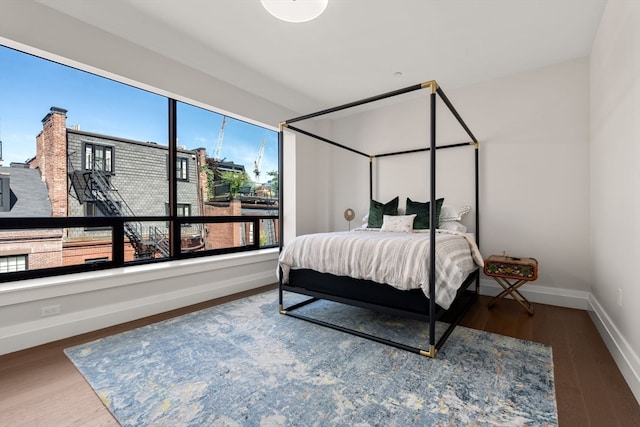 bedroom featuring hardwood / wood-style flooring