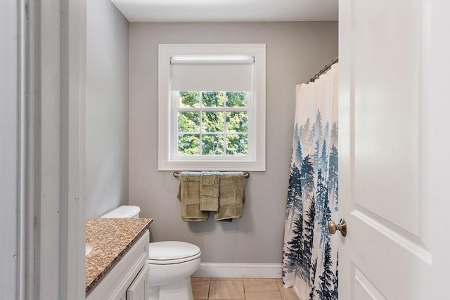 131 Great Rd, Shirley, MA 01464 - full bath with vanity, a shower with shower curtain, and tile patterned flooring