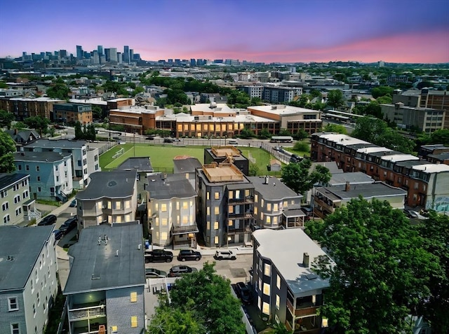 34 Woodford St Unit 2, Boston, MA 02125 - aerial view at dusk of a skyline view
