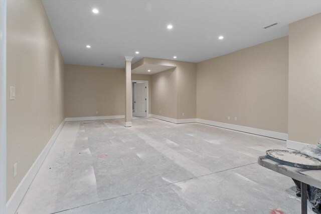 1780 Central Ave, Needham, MA 02492 - empty room featuring recessed lighting, concrete flooring, and baseboards