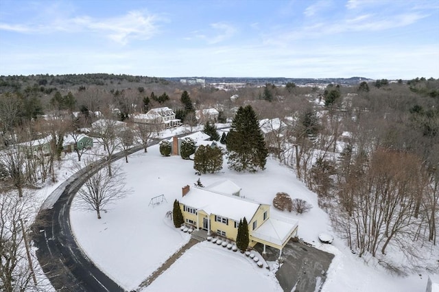 view of snowy aerial view