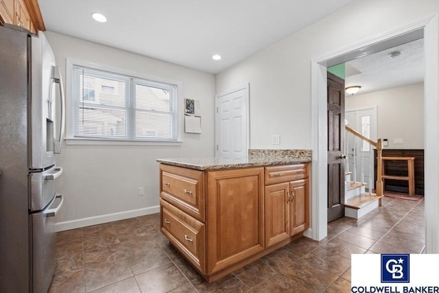 interior space with dark tile patterned floors