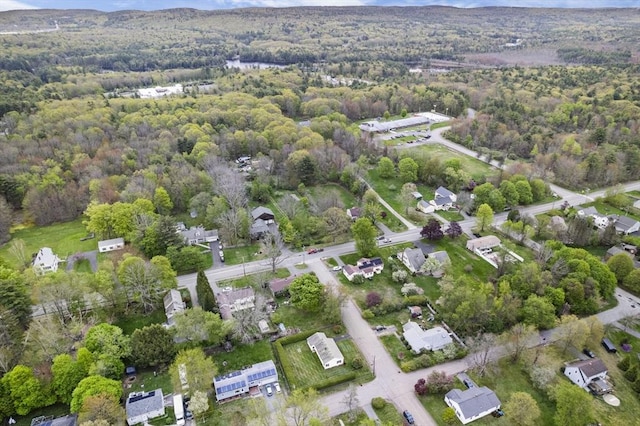 aerial overview of property's location with a forest
