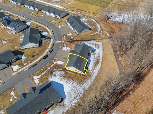 aerial view with a residential view