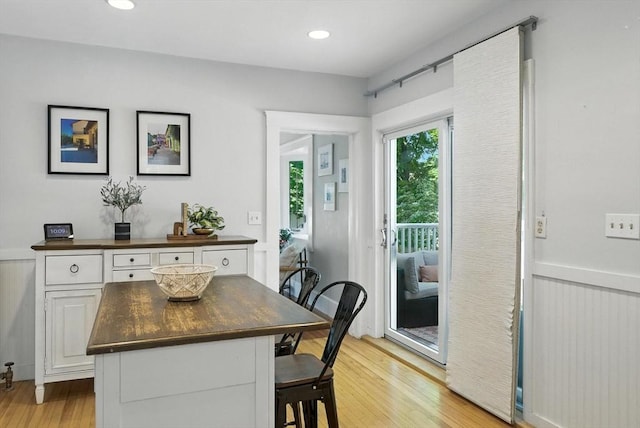 31 Dudley St, North Andover, MA 01845 - dining space with light wood-type flooring and recessed lighting