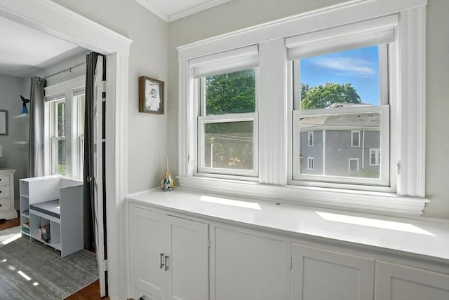 31 Dudley St, North Andover, MA 01845 - bar featuring dark wood-type flooring and crown molding