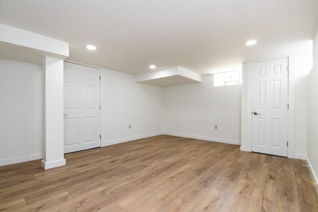 776 Allen St, Dartmouth, MA 02747 - basement featuring light wood finished floors and recessed lighting