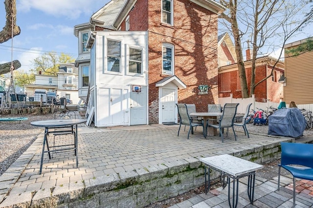 view of patio featuring outdoor dining space
