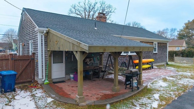 view of patio with a grill