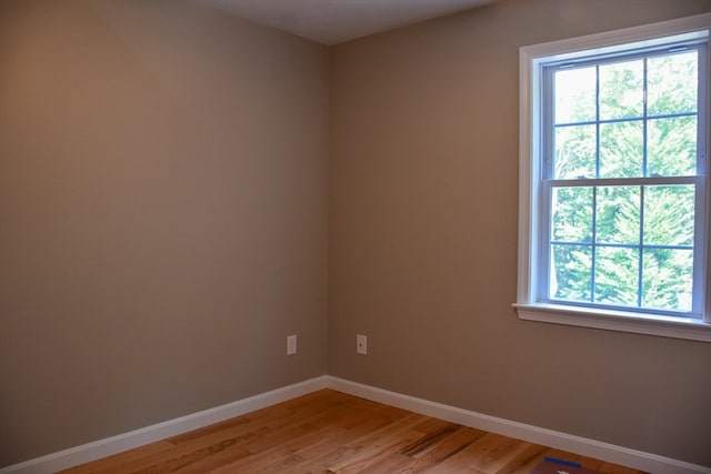 spare room featuring light hardwood / wood-style flooring