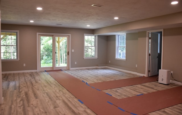 interior space featuring plenty of natural light and hardwood / wood-style floors