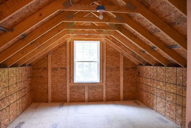 view of unfinished attic