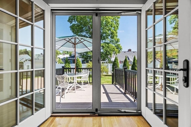 61 Colonial Dr, Arlington, MA 02474 - entryway featuring wood finished floors and plenty of natural light