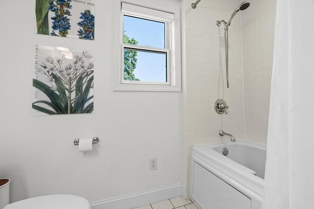 61 Colonial Dr, Arlington, MA 02474 - full bath with shower / tub combo with curtain and tile patterned flooring