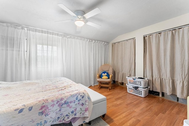 18 Cannongate Rd Unit 68, Tyngsborough, MA 01879 - bedroom with lofted ceiling, wood finished floors, and ceiling fan