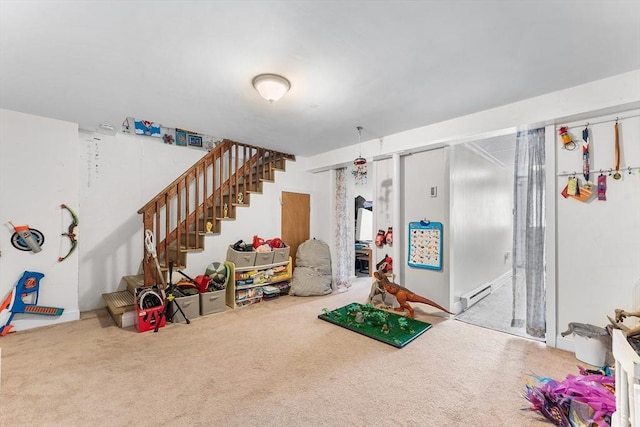 18 Cannongate Rd Unit 68, Tyngsborough, MA 01879 - recreation room with a baseboard radiator and carpet flooring