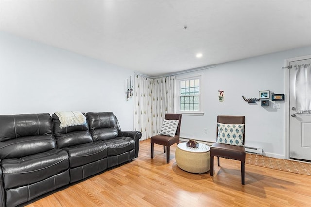 18 Cannongate Rd Unit 68, Tyngsborough, MA 01879 - living room with light wood-type flooring, baseboard heating, and recessed lighting