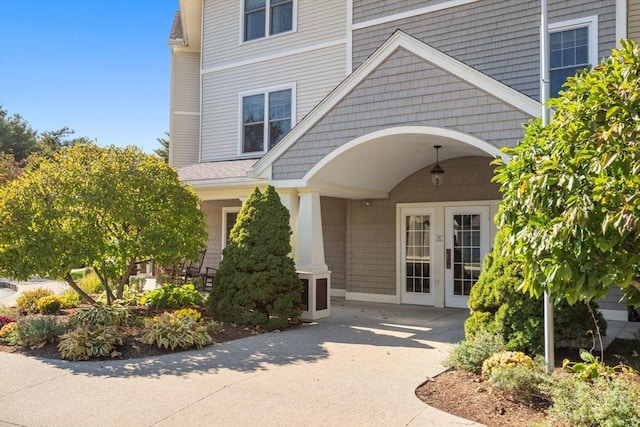 entrance to property with french doors