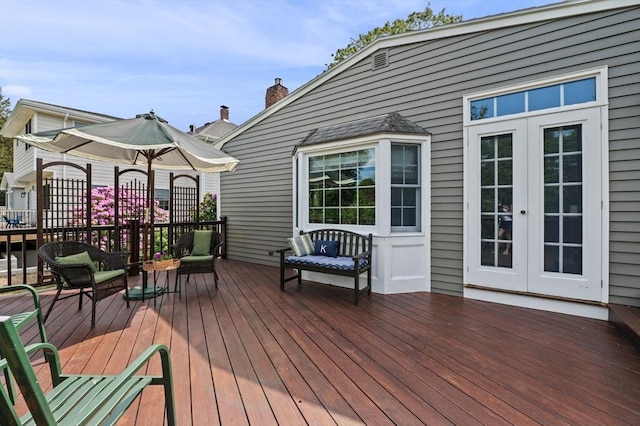18 E St, Beverly, MA 01915 - wooden terrace featuring french doors