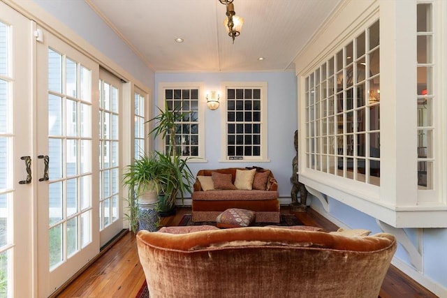 391 Brookfield Rd, Brimfield, MA 01010 - sunroom / solarium with french doors, baseboard heating, and a baseboard heating unit