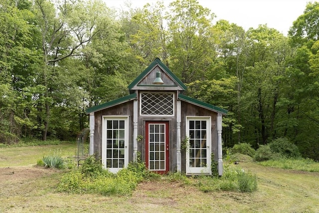 391 Brookfield Rd, Brimfield, MA 01010 - view of outbuilding with a forest view