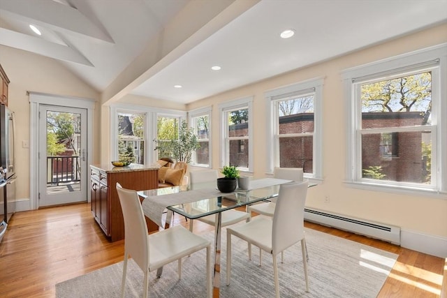 sunroom with baseboard heating