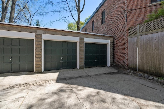 view of garage