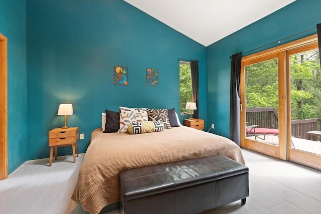 887 High Rock Rd, Fitchburg, MA 01420 - bedroom with vaulted ceiling and access to outside
