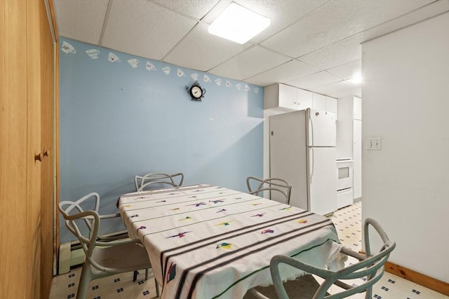 887 High Rock Rd, Fitchburg, MA 01420 - playroom with a paneled ceiling, baseboards, and a baseboard heating unit
