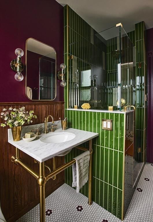 26 Moultrie St Unit 26, Boston, MA 02124 - bathroom featuring tile patterned floors, a shower stall, and vanity