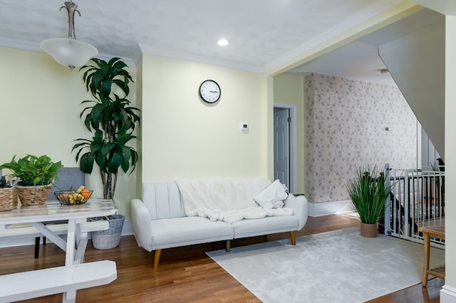 living room featuring hardwood / wood-style floors