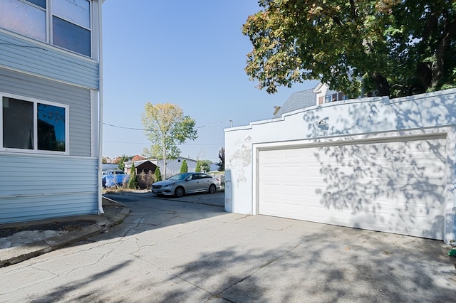 view of garage