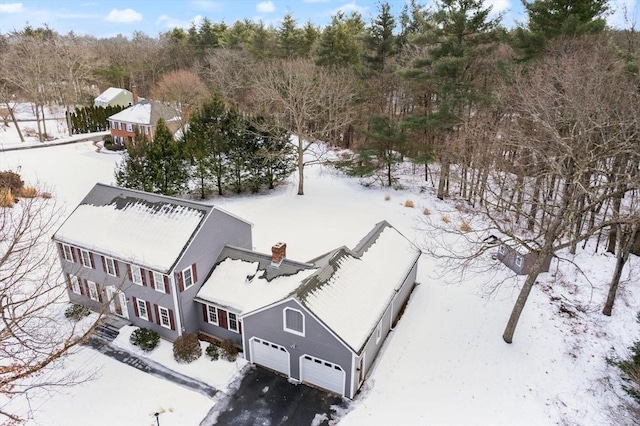 view of snowy aerial view