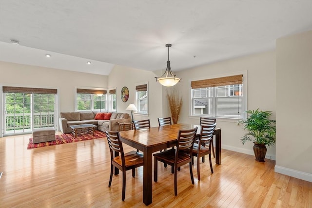 32 Old Framingham Rd Unit 34, Sudbury, MA 01776 - dining space with light wood-style flooring, vaulted ceiling, and recessed lighting