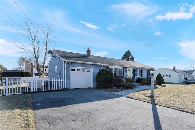 single story home featuring a garage