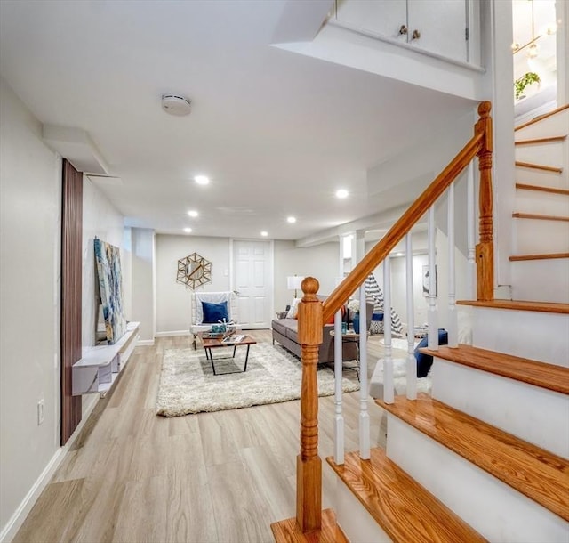 living room featuring light hardwood / wood-style floors