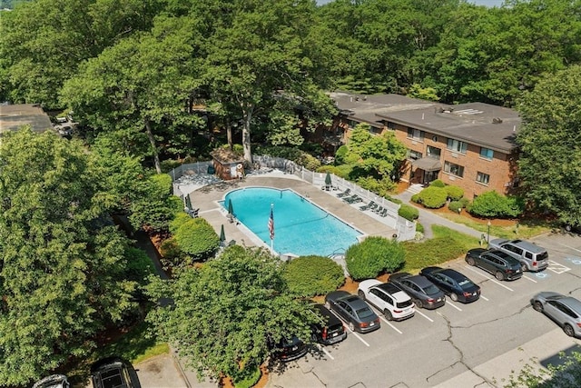 1321 Worcester Rd Unit 605, Framingham, MA 01701 - aerial view of a pool area