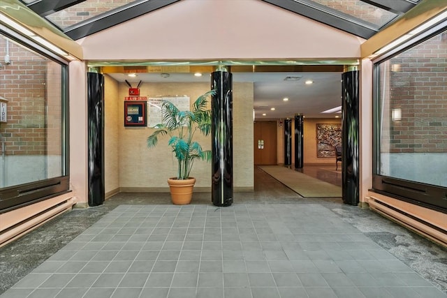 1321 Worcester Rd Unit 605, Framingham, MA 01701 - common area with lofted ceiling and recessed lighting
