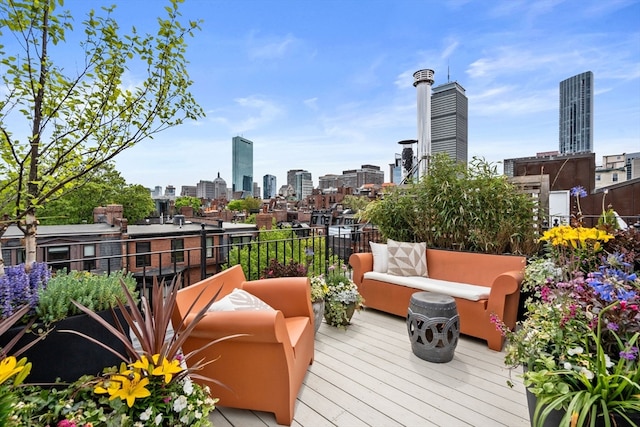 deck featuring outdoor lounge area