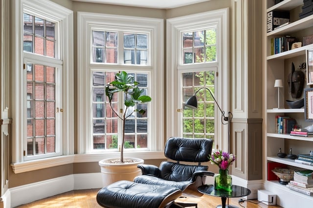 sitting room featuring wood-type flooring