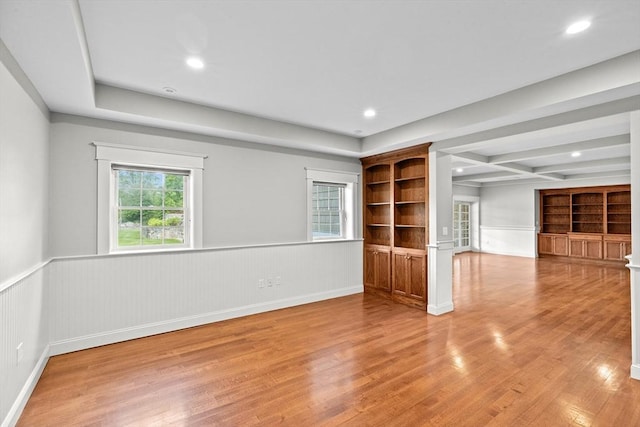 33 Moniz Dr, Westport, MA 02790 - unfurnished living room featuring wainscoting, wood finished floors, and recessed lighting