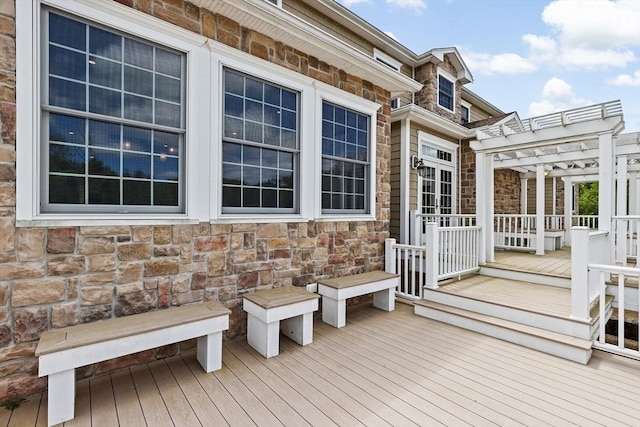 33 Moniz Dr, Westport, MA 02790 - wooden terrace featuring a pergola