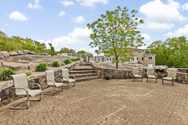 33 Moniz Dr, Westport, MA 02790 - view of patio / terrace with stairway