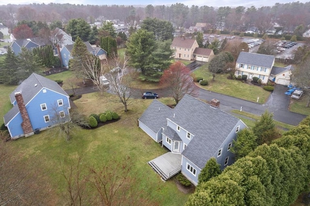 drone / aerial view with a residential view